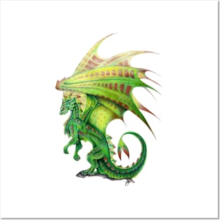 Majestic Woodland Green Dragon Posters and Art